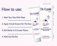 Ek Clear Tea Tree Oil Face Wash 50g - Enriched Vitamin C Allantoin For All Skin Type And For Women(Pack of 2)
