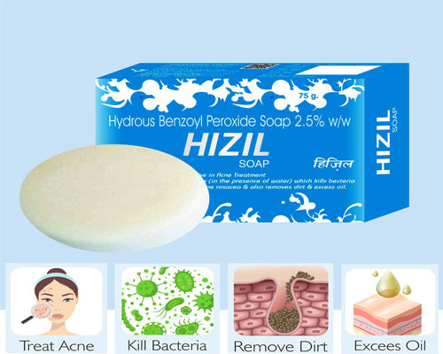 Hizil Hydrous Benzoyl Peroxide Soap for Skin Lightening & Brightening